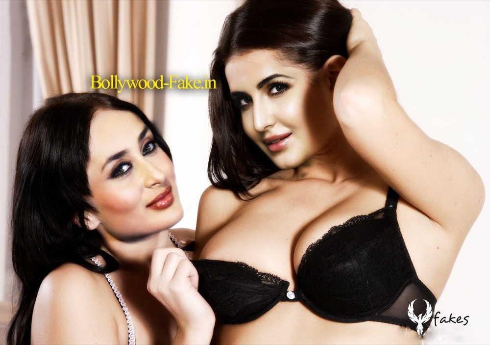 lesbian Kareena Kapoor removing Katrina Kaif bra fake