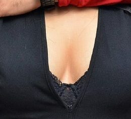 Daksha Nagarkar boobs pressed in public shoot black bra visible