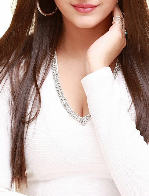Surbhi low neck deep cleavage Hot Actress Photos Beautiful in White, NudeDesiActress.pics