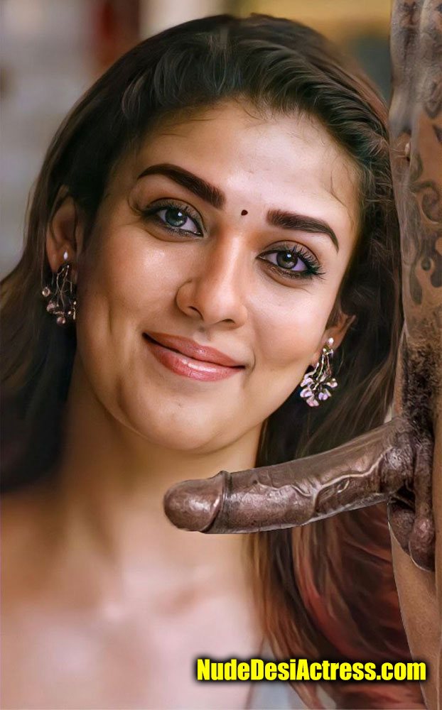 Aunty heroine Nayanthara ready for black cock blowjob without condoms
