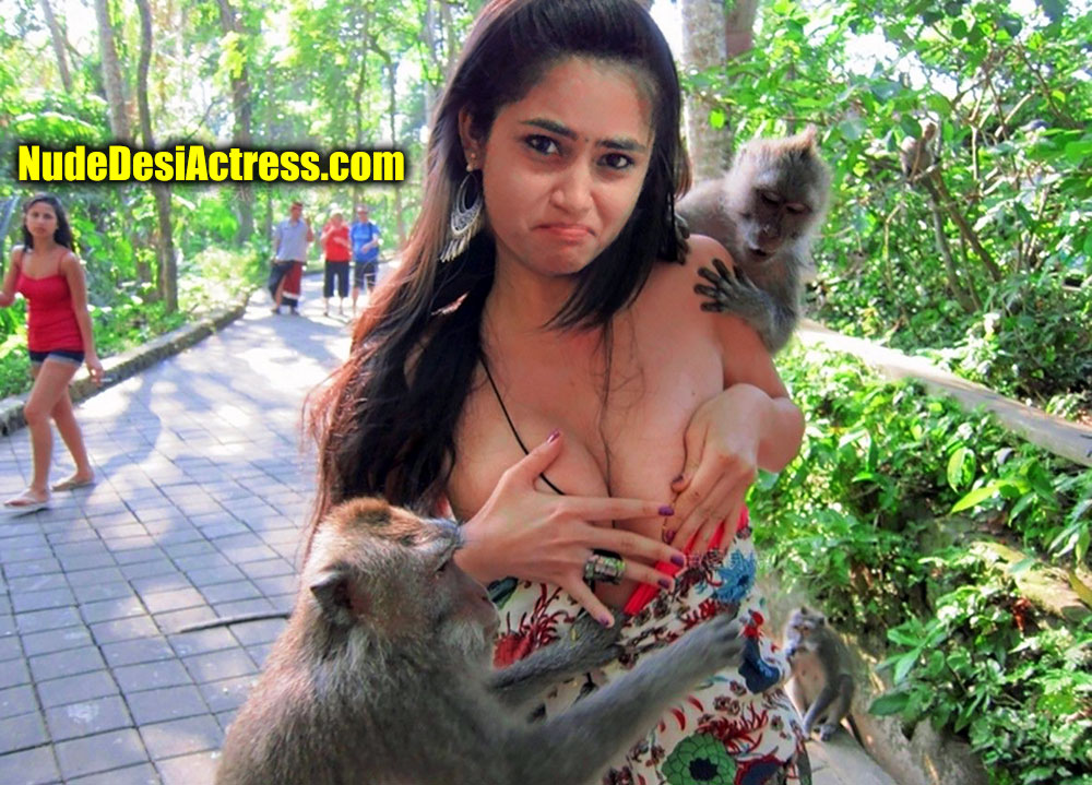 Sowmya Dhanavath blouse slip small boobs exposed zoo photo