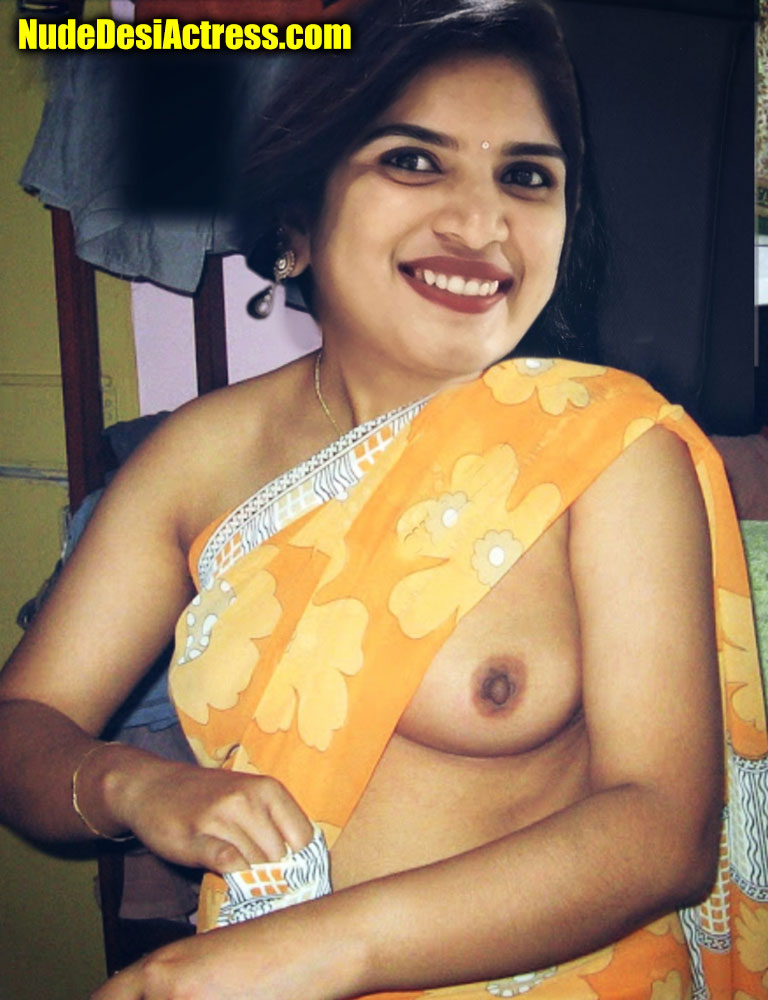Deepthi Nallamothu Lanja saree without blouse nipple Nudes pic