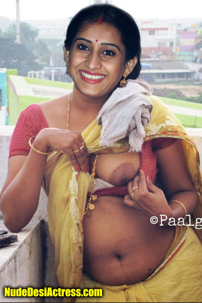 Meena Vasu showing her nipple open blouse xxx saree fake
