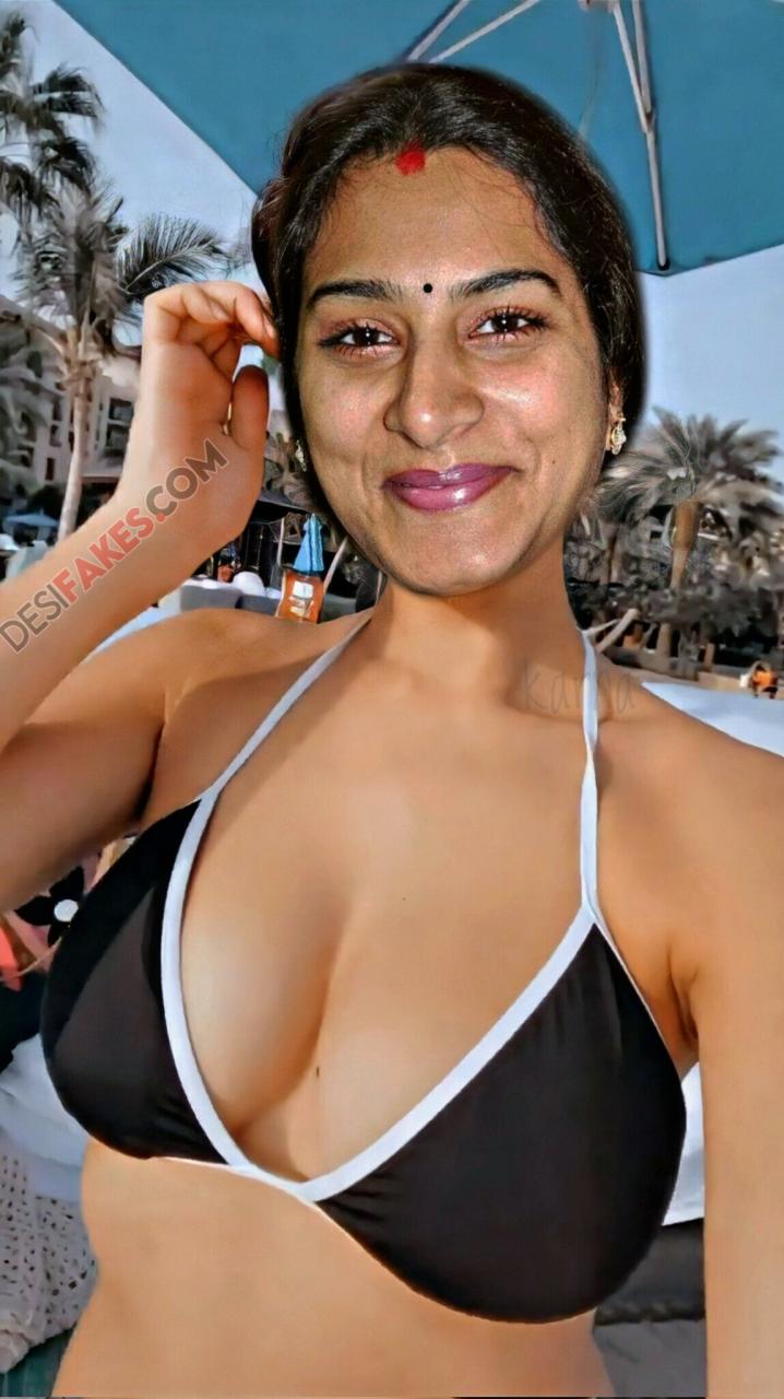 Surekha Vani semi nude vacation black bra selfie photo
