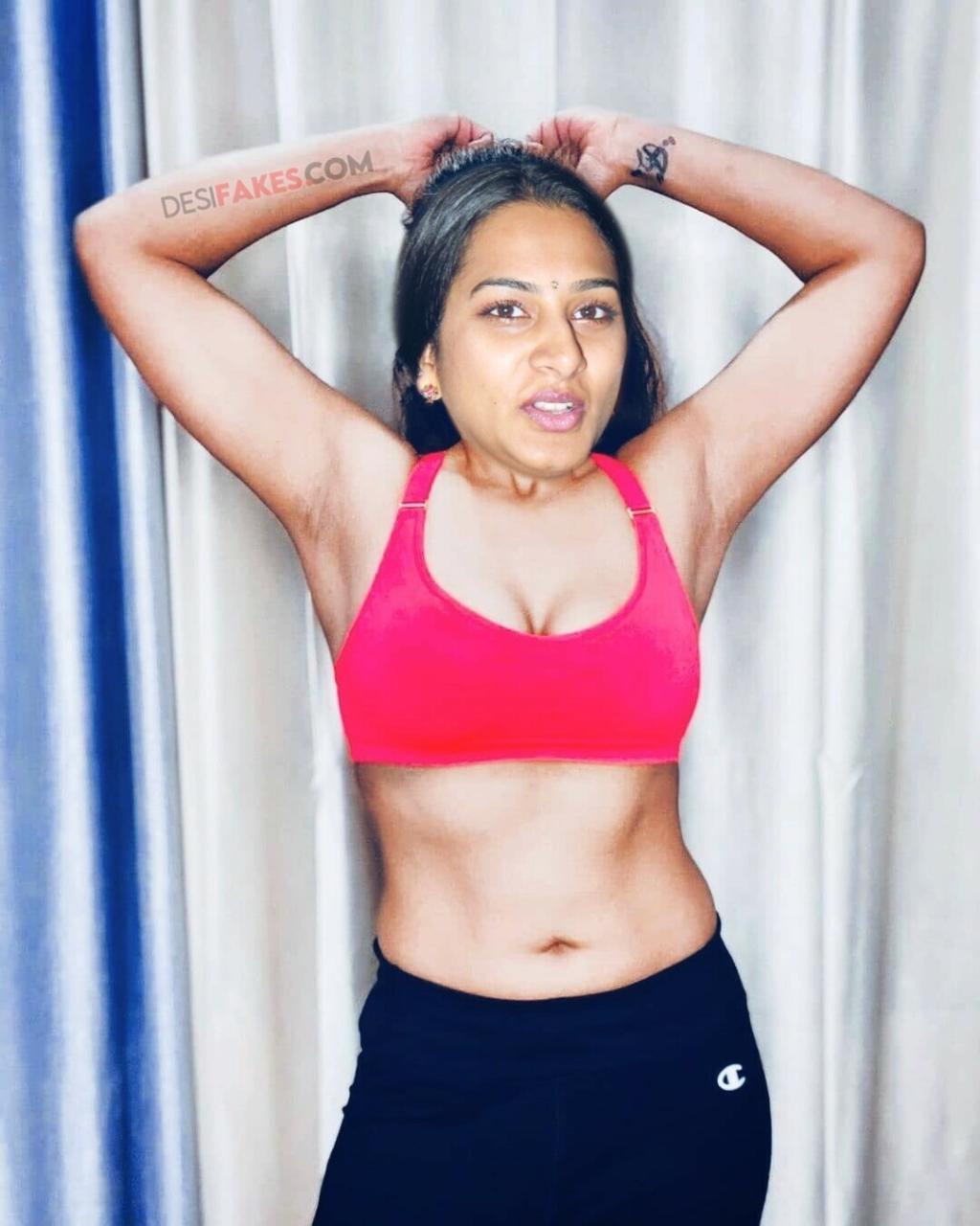 Surekha Vani sexy gym body pose Hot Sim Swap HD Photos