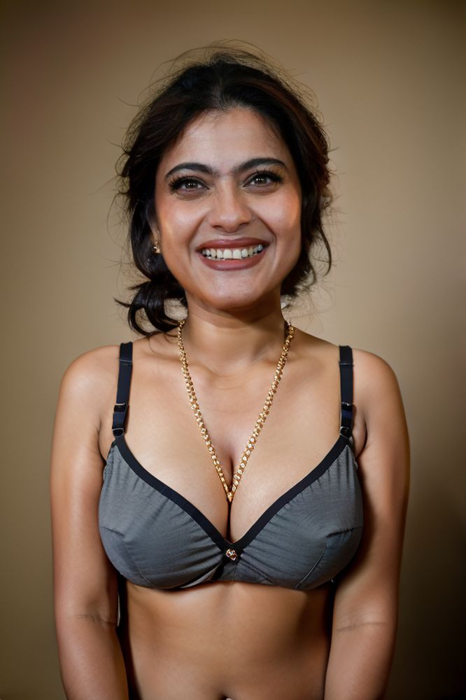 Kajol low neck blouse bra with mangalsuta, NudeDesiActress.pics
