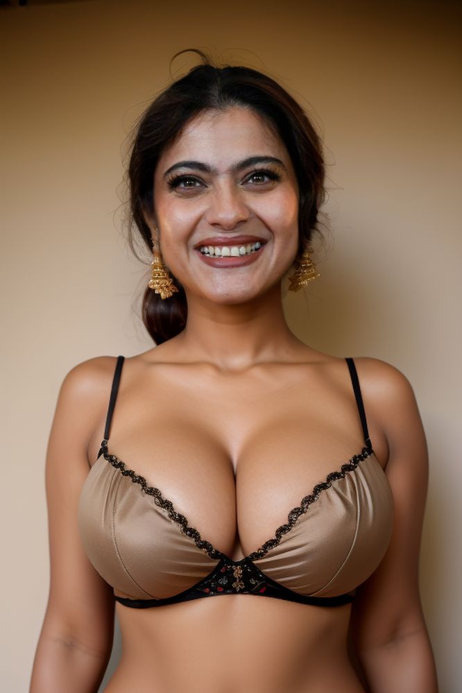 Kajol low neck blouse hot cleavage photos