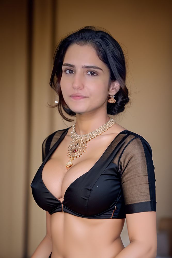 Riya Kishanchandani low neck blouse hot cleavage photos