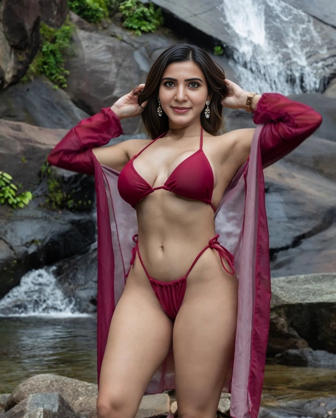 Samantha Ruth Prabhu red bikini forest bold shoot leaked