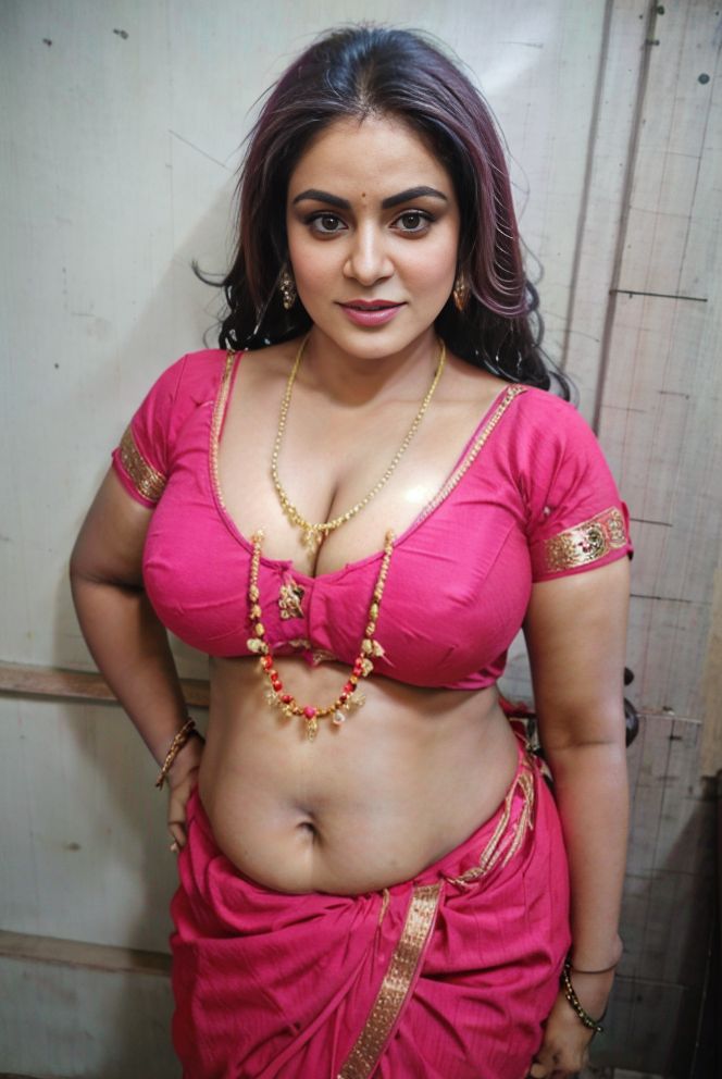 Shraddha Arya hot saree cleavage mangalsutra low neck blouse stills, NudeDesiActress.pics