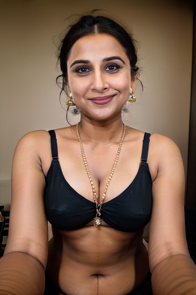 Vidya Balan low neck blouse bra with mangalsuta, NudeDesiActress.pics